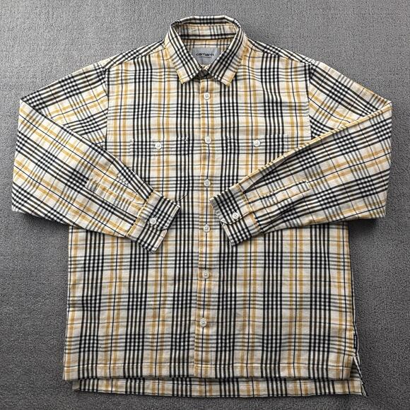 Carhartt Shirt Adult Medium Plaid Button Up Long Sleeve Flannel Casual Men's - Picture 1 of 14